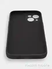 Черный чехол для iPhone 13, 13 Pro, 13 Pro Max силиконовый с закрытым низом и бархатом внутри