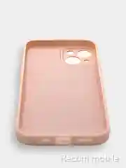 Коралловый меланж чехол для iPhone 13, 13 Pro, 13 Pro Max силиконовый с закрытым низом и бархатом внутри