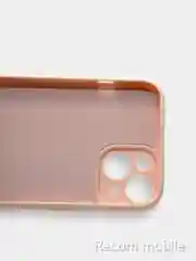 Коралловый меланж чехол для iPhone 13, 13 Pro, 13 Pro Max силиконовый с закрытым низом и бархатом внутри
