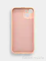 Коралловый меланж чехол для iPhone 13, 13 Pro, 13 Pro Max силиконовый с закрытым низом и бархатом внутри
