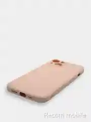 Коралловый меланж чехол для iPhone 13, 13 Pro, 13 Pro Max силиконовый с закрытым низом и бархатом внутри