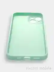 Бирюзовый чехол для iPhone 13, 13 Pro, 13 Pro Max силиконовый с закрытым низом и бархатом внутри