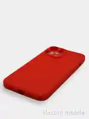 Красный чехол для iPhone 13, 13 Pro, 13 Pro Max силиконовый с закрытым низом и бархатом внутри