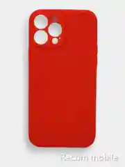 Красный чехол для iPhone 13, 13 Pro, 13 Pro Max силиконовый с закрытым низом и бархатом внутри