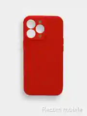 Красный чехол для iPhone 13, 13 Pro, 13 Pro Max силиконовый с закрытым низом и бархатом внутри