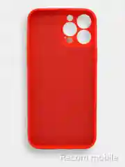 Красный чехол для iPhone 13, 13 Pro, 13 Pro Max силиконовый с закрытым низом и бархатом внутри