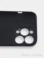 Черный чехол для iPhone 13, 13 Pro, 13 Pro Max силиконовый с закрытым низом и бархатом внутри