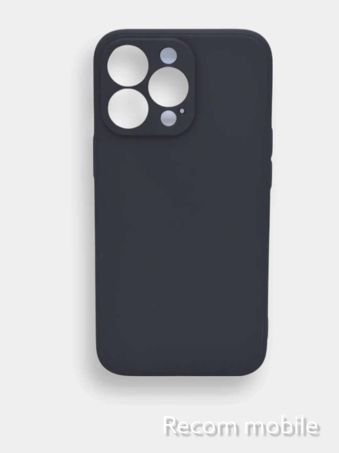 Черный чехол для iPhone 13, 13 Pro, 13 Pro Max силиконовый с закрытым низом и бархатом внутри