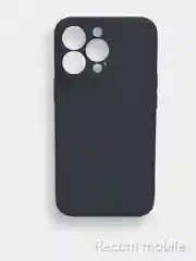 Черный чехол для iPhone 13, 13 Pro, 13 Pro Max силиконовый с закрытым низом и бархатом внутри
