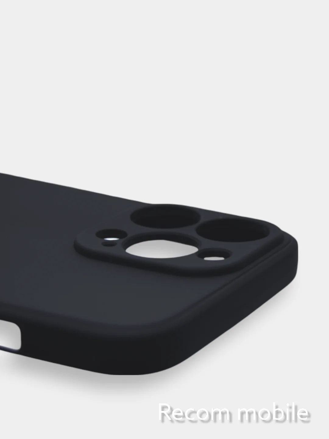 Черный чехол для iPhone 13, 13 Pro, 13 Pro Max силиконовый с закрытым низом и бархатом внутри