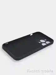 Черный чехол для iPhone 13, 13 Pro, 13 Pro Max силиконовый с закрытым низом и бархатом внутри