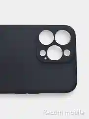 Черный чехол для iPhone 13, 13 Pro, 13 Pro Max силиконовый с закрытым низом и бархатом внутри