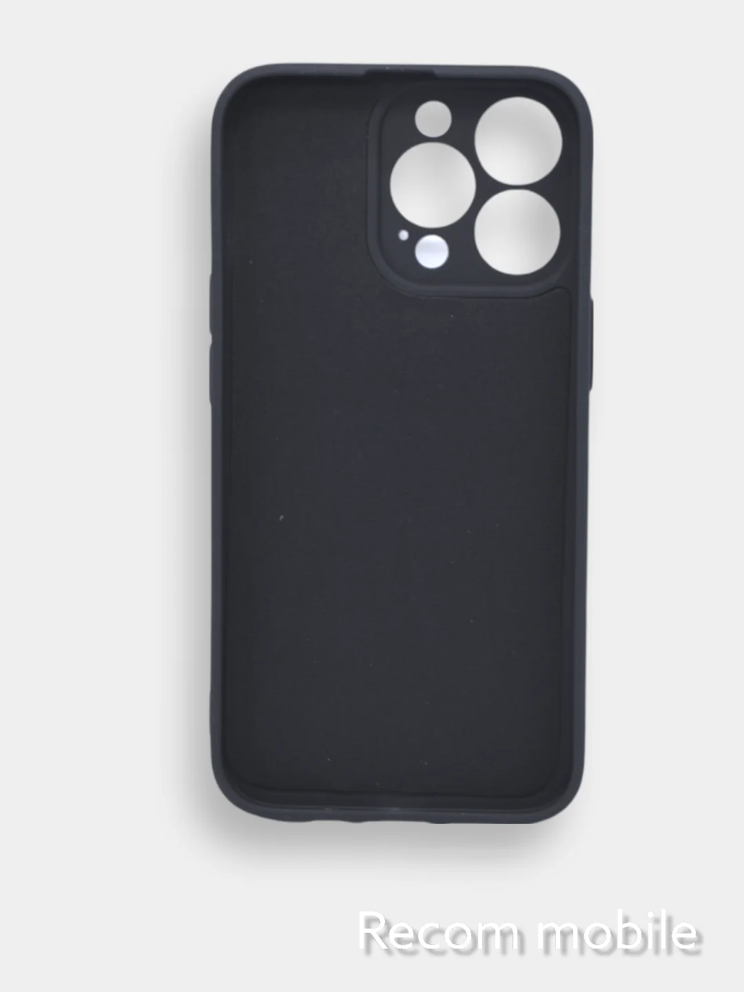 Черный чехол для iPhone 13, 13 Pro, 13 Pro Max силиконовый с закрытым низом и бархатом внутри