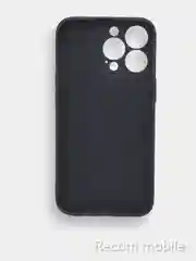 Черный чехол для iPhone 13, 13 Pro, 13 Pro Max силиконовый с закрытым низом и бархатом внутри