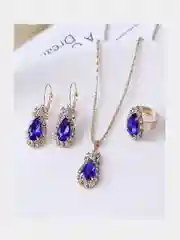 Лазурный цепочка для шеи, цепочка с подвеской замок, цепочка, набор бижутерии, комплект бижутерии