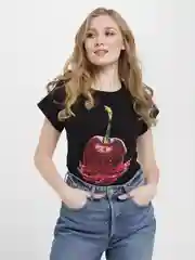 Черный футболка женская с рисунком
