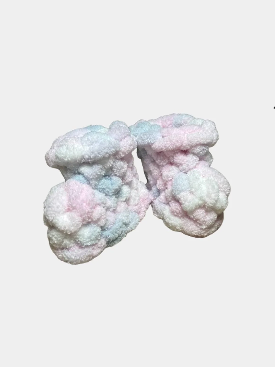 Серый меланж пинетки ручной работы
