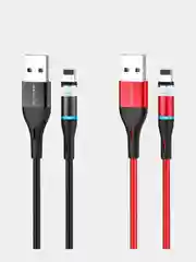 Серый меланж магнитный зарядный USB кабель Borofone BU16, Micro USB/Type-C/Lightning