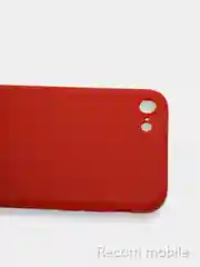 Красный чехол для iPhone 7, 8, SE 2020 матовый силиконовый с закрытым низом и бархатом внутри