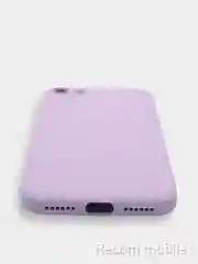 Лавандовый чехол для iPhone 7, 8, SE 2020 матовый силиконовый с закрытым низом и бархатом внутри