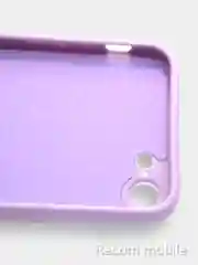 Лавандовый чехол для iPhone 7, 8, SE 2020 матовый силиконовый с закрытым низом и бархатом внутри