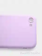 Лавандовый чехол для iPhone 7, 8, SE 2020 матовый силиконовый с закрытым низом и бархатом внутри