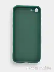 Зеленый чехол для iPhone 7, 8, SE 2020 матовый силиконовый с закрытым низом и бархатом внутри
