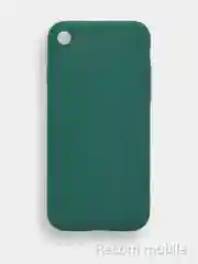 Зеленый чехол для iPhone 7, 8, SE 2020 матовый силиконовый с закрытым низом и бархатом внутри