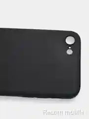 Черный чехол для iPhone 7, 8, SE 2020 матовый силиконовый с закрытым низом и бархатом внутри