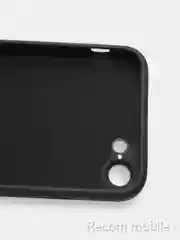 Черный чехол для iPhone 7, 8, SE 2020 матовый силиконовый с закрытым низом и бархатом внутри