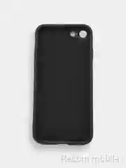 Черный чехол для iPhone 7, 8, SE 2020 матовый силиконовый с закрытым низом и бархатом внутри