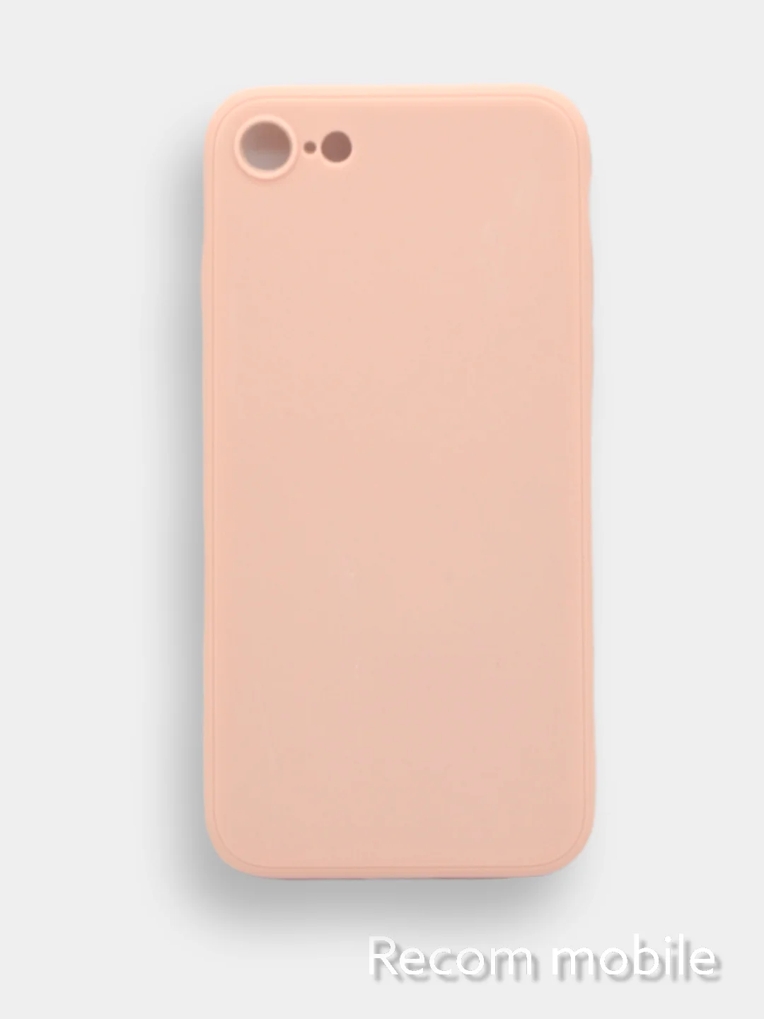 Коралловый меланж чехол для iPhone 7, 8, SE 2020 матовый силиконовый с закрытым низом и бархатом внутри