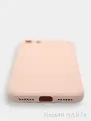 Коралловый меланж чехол для iPhone 7, 8, SE 2020 матовый силиконовый с закрытым низом и бархатом внутри