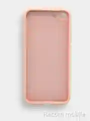 Коралловый меланж чехол для iPhone 7, 8, SE 2020 матовый силиконовый с закрытым низом и бархатом внутри