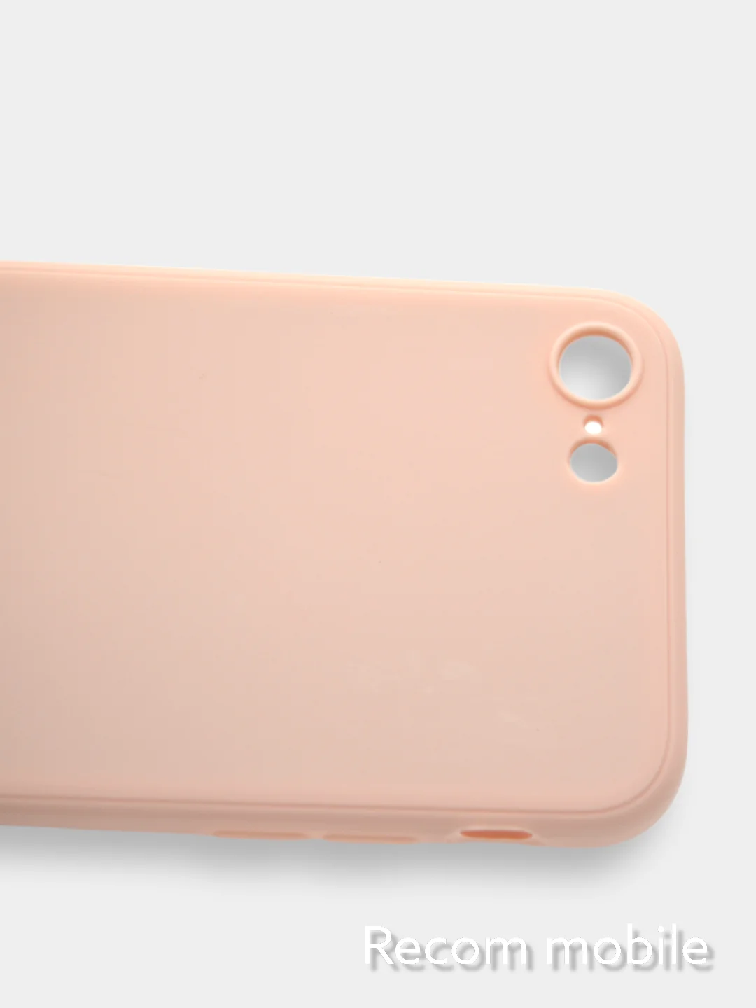 Коралловый меланж чехол для iPhone 7, 8, SE 2020 матовый силиконовый с закрытым низом и бархатом внутри