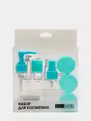 Бирюзовый набор для косметики, дорожный, 6 предметов, пластик, 2 цвета