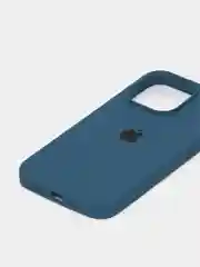 Синий меланж чехол Silicone Case для iPhone 13 Pro с закрытым низом