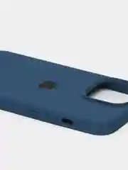 Синий меланж чехол Silicone Case для iPhone 13 Pro с закрытым низом