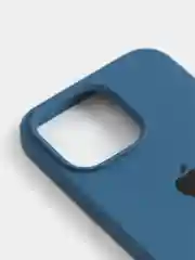 Синий меланж чехол Silicone Case для iPhone 13 Pro с закрытым низом