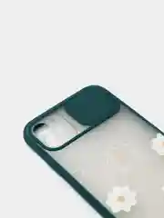 Тёмно-зелёный чехол для айфон 11 / 12 Pro Max с защитой камеры матовый полупрозрачный iPhone про макс