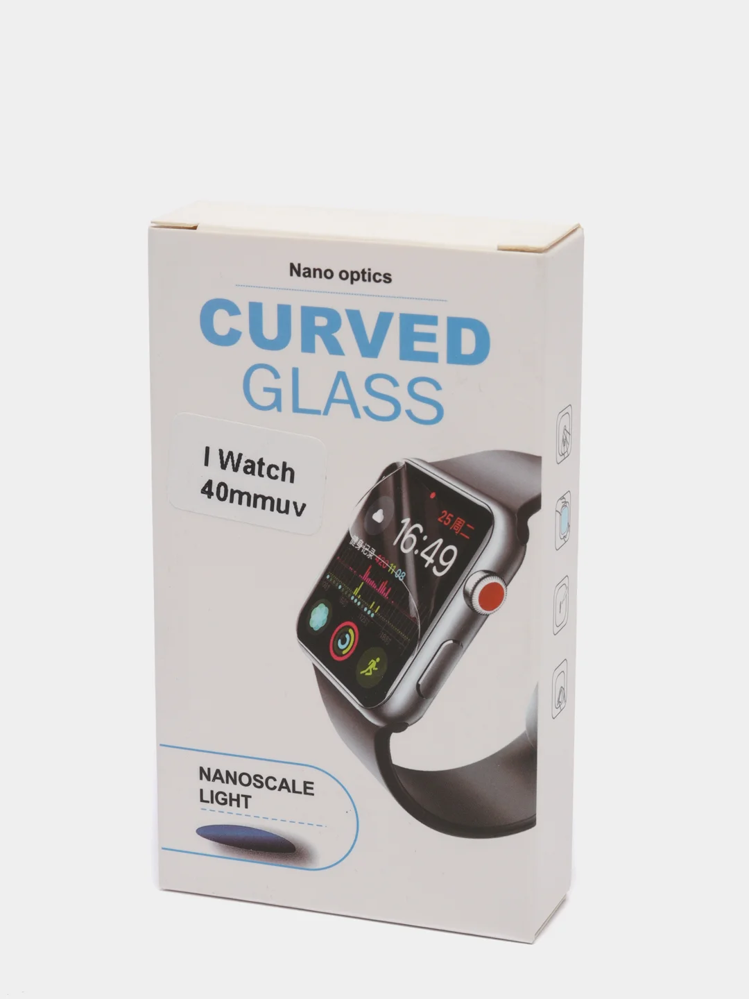 Защитное 3D стекло для Apple Watch 38/40/42/44 мм. (полная проклейка