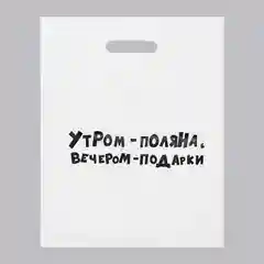 Пакет с приколами "Утром поляна, вечером подарки", 31 х 40 см, 60 мкм