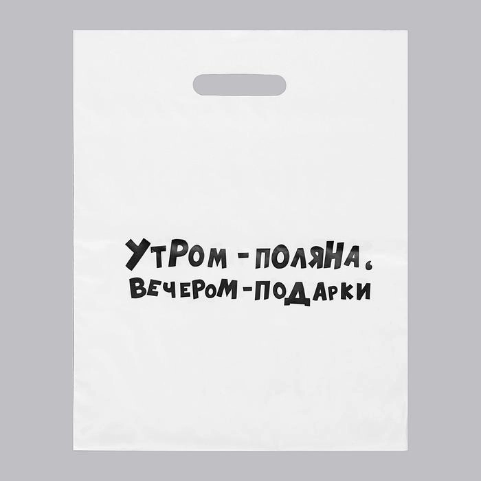 Пакет с приколами "Утром поляна, вечером подарки", 31 х 40 см, 60 мкм