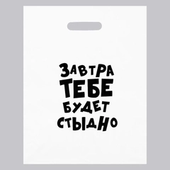 Пакет с приколами "Завтра тебе будет стыдно", 31 х 40 см, 60 мкм