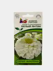 Семена партнер Цинния "Белый антик", цветы