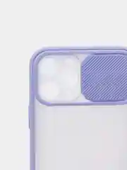 Фиолетовый чехол с защитой шторкой для камеры на iPhone 6s/7/8/Plus/SE/20/X/XS/XR/11/Pro/Max/12/13/айфон