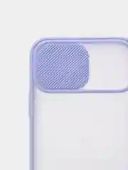 Фиолетовый чехол с защитой шторкой для камеры на iPhone 6s/7/8/Plus/SE/20/X/XS/XR/11/Pro/Max/12/13/айфон