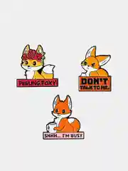 Желтый пин "Funny fox", значок, брошь, аксессуар украшение на одежду pkt