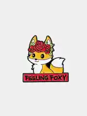 Желтый пин "Funny fox", значок, брошь, аксессуар украшение на одежду pkt