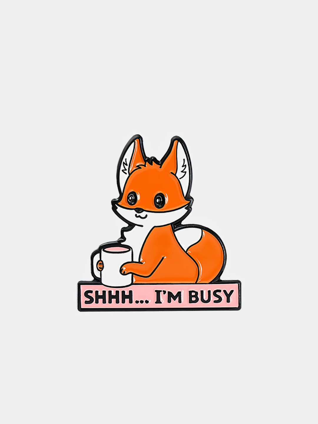Оранжевый пин "Funny fox", значок, брошь, аксессуар украшение на одежду pkt